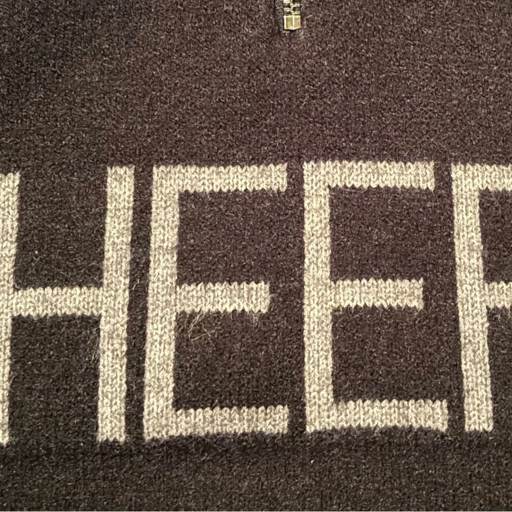 “Cheers” black, 1/2 zip, cashmere sweater - Picture 3 of 3